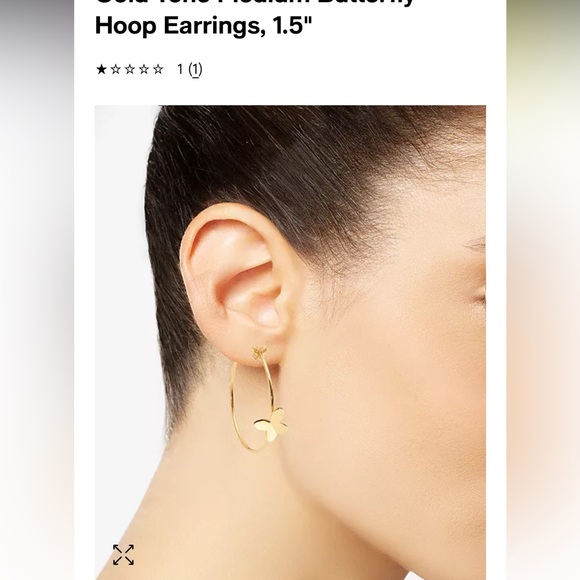 Kate Spade Earrings gold Butterfly 🦋 Hoops with post - Picture 2 of 6